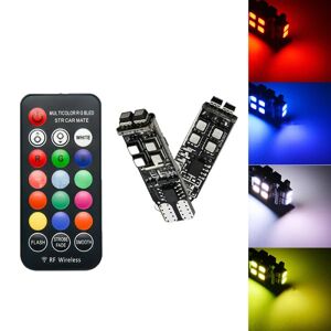 2 STK RGB T10 W5W 3535 10SMD til bil LED-markeringslys position Li