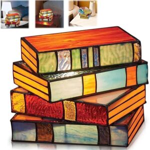 Grænseoverskridende nyt produkt Stained Glass Stacked Books Lampe Stained Glass Book Stacking Lamp