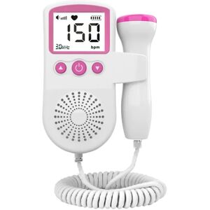 Pink Home føtal Doppler, Baby Pocket Heartbeat Doppler Heart Monitor til graviditet og test Clear