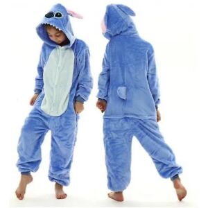 Stitch Kigurumi Kids Pyjamas Varma nattkläder Animal Onesies 140cm