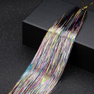 36 tommer Hår Tinsel Mousserende Glitter Tinsel Fairy Hair Extensions Varmebestandigt (Tricolor)