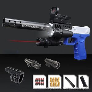 Taktisk version Shell-udsender Glock Soft Bullet Gun Legetøjspistol Blødæggekaster Legetøjspistol blue