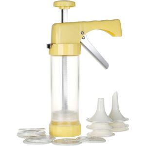 Clear Cookie Press Gun Kit med 16 skiver og 6 glasurtips til