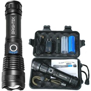 FLOWER LOST Super Bright 90000lm Led Tactical lommelygte med genopladeligt batteri Zoombar