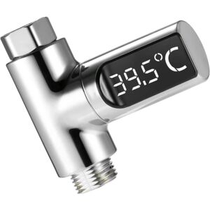 LOST MYSELF LED brusetermometer, 5-85°C digitalt termometer, med 360° roterende termometer, LED vandmåler, brusevandstermometer til ældre børn