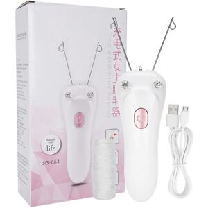 TIMH Electric Threading Epilator Hårborttager USB Laddning bomuldstråd Epilator (værdi bomuldstråd USB-kabel) (Rosa)