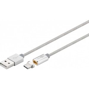 Goobay Magnetisk USB-C kabel Sølv 1,2 M
