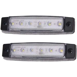 2 stk 12v 6 led trailermarkør baglygte positionslys Sideblinklygte Signallampe Dash-lys (hvid)