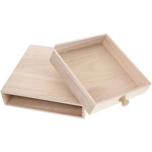 Gaveindpakningsæske Kaffeopbevaringsskuffe Trækasser Skuffe Tea Organizer Container Dekorativ opbevaring 22x22.5x5.5cm