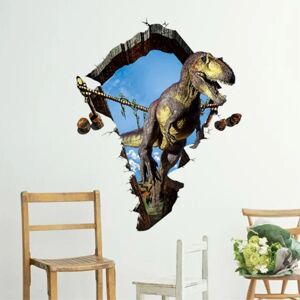 MTK 60x90 cm 3D Dinosaur Wall Decal PVC Sticker Vægdekoration White