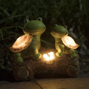 Mwin Solar Resin Dyre Statue Garden Dekorativ Lampe (Turtle)