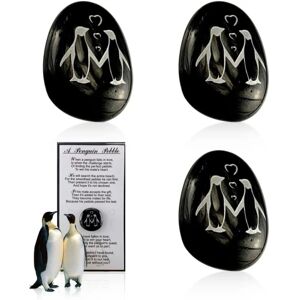 Positivitet Penguin Pebble -Et lille Pocket Penguin Kram, Personlig indgraveret Mini Penguin Pebble Keepsake Pebble Ornament Sødt legetøj dekoration (3 stk)