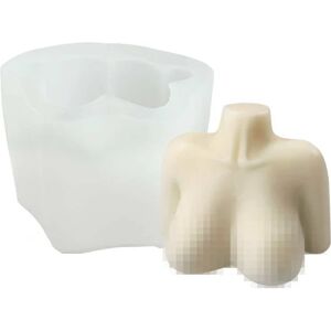 Form til Candle Woman Buste Bryst 3D 6cm hvid white