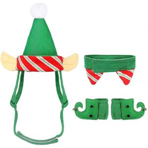 4stk Cat Elf Costume - Sød Katte Jule Costume Juletøj Grøn Elf