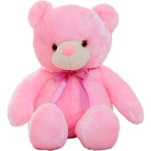 WEIWZI LED-bamser udstoppede dyr, søde glødende bjørne-plyslegetøj Kreativt farverigt lysende lysende dukkegaver (en lyserød, 30 cm/11,81 tommer)