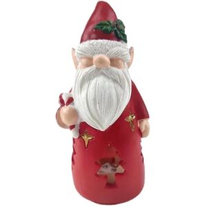 Julemandsstatue Figur Xmas Sjov Dværg Gnome Sød Dukke Harpiks Ornament Med Led Lys Fest Hjem Dekoration