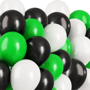 Sassier Balloner grøn sort hvid 24-pak - ballon hvid sort grøn til babyshower, børnefester og dekorationer mix Multicolor
