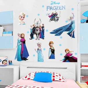 Tegnefilm DIY Frozen Princess Elsa Anna wallsticker pige børneværelse baggrund dekoration