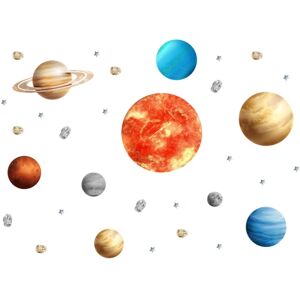 Nine planets wallstickers til børn i stuen