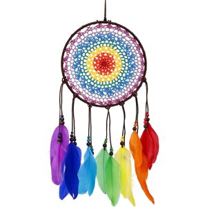 Dream Catcher Stor håndlavet farverig fjer Dreamcatcher W