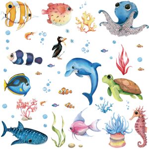 30x90cm 2 stk Wall Stickers Under the Sea Wall Sticker Tropic