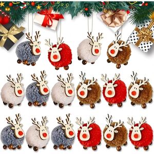 Juleuld filt træ rensdyr gevir vedhæng, dejlige uld elg vedhæng til juletræ hængende dekorationer, glædelig jul hjorte hængende ornament
