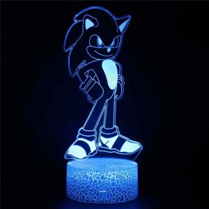 Galaxy Sonic The Hedgehog 3D Illusion Lampa LED Nattlys til barnrummet A