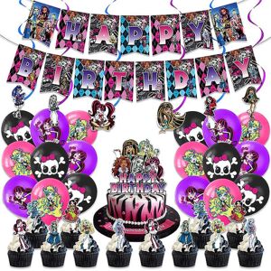 FMYSJ Elf High School Film Theme Monster High Fødselsdag Træk Banner Ballonstørrelse Spiral Party Supplies (FMY) Elf High School Spiral