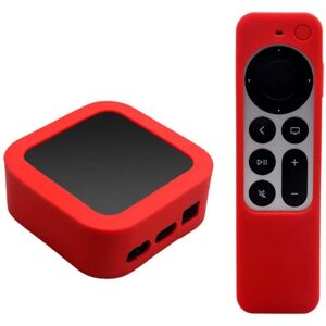 Generic 2 Pcs / set Apple TV 4K (2021) set top box + remote controller s Red