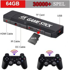 Generic Trådløs 4K HD TV Spil med HDMI Stick Connection o 30000 Spil 64GB