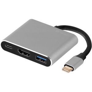 Northix Multi-adapter til USB-C - 3 forskellige porte Silver