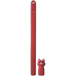 Tegneserie blød silikone Anti-drop Anti-tabt Stylus Pen Beskyttende Cover Etui ærme til Apple Pencil 2 Jikaix Red