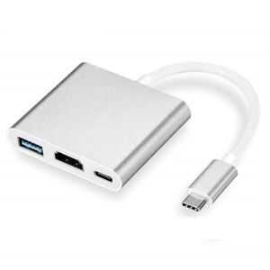 splitter Macbook USB-C Adapter - Thunderbolt 3 - USB 3.0 & HDMI Silver