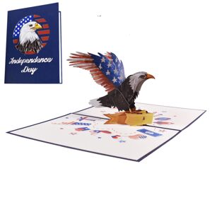 3D Bald Eagle Fødselsdagskort, Independence Day Pop Up Card,