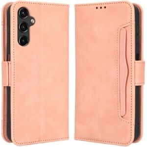 Generic Stilfuldt Læder Etui med Pung til Samsung Galaxy A14 - Lyserød Pink