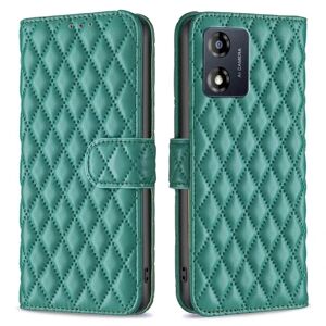 Generic Rhombus mat Motorola Moto E13 flip etui - Grøn Green