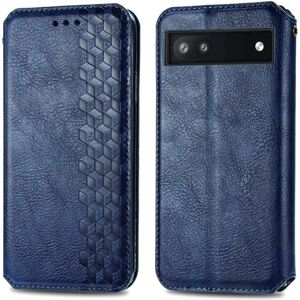 Generic Læder Etui med A Stilfuldt Rhombus Tryk til Google Pixel 6a - Bl Blue