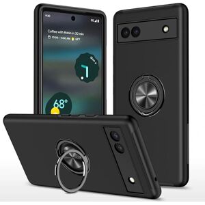 MTK Til Google Pixel 6A Fingerring Kickstand Hybrid Taske - Sort Black