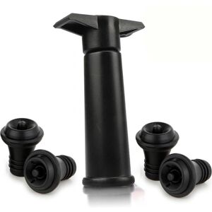 Vacu Vin Black Pump med Wine Saver propper - Holder vinen frisk