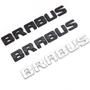 Velegnet til BRABUS navneskilt logo badge bil label klistermærke bright silver