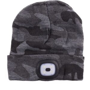 Mobil o Teknik Beanie med LED lys - Camouflage farve Grey