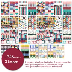 WINE 1748 stk Planner Stickers Pack Scrapbog Bullet Notesbog