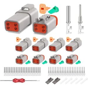 LEIGELE 5 sæt 4 Pin Dt Connector Kit, Vandtæt Dt Connector, Størrelse 16 Stemplede kontakter, Tætningsstik til bil