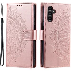 SKALO Samsung A25 5G Mandala Flip Cover - Rosa guld Pink gold