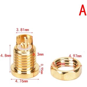 5 stk MMCX hun-loddetrådsstik PCB Mount Pin IE800 DIY o - Perfet Bronze 6.3x4.76mm