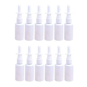 HKWWW 30 ml hvid tomme plastik næsesprayflasker Pumpesprøjte tågenæsespray genopfyldelig flaske, pakke med 12[HK]