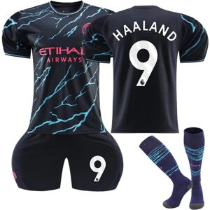 23-24 Manchester City Fodbolddragt på udebane nr. 9 Haaland adult XS