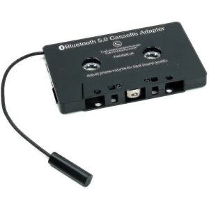 Bilkassette-lydmodtager, Bluetooth 5.0, kassette til Aux-adapter, MP3-kassetteafspillerstøtte, med opkaldsfunktion, sort