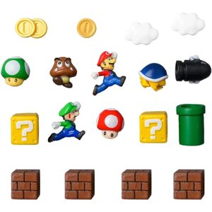 Sæt med 18 Super Mario Brothers 3D mini køleskabsmagneter til Whiteb