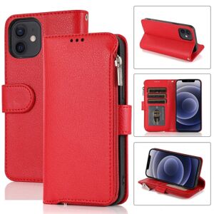Floveme iPhone 12 Mini - Stilfuldt og solidt pungcover Röd